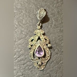Vintage Sterling Silver and Amethyst Pendant